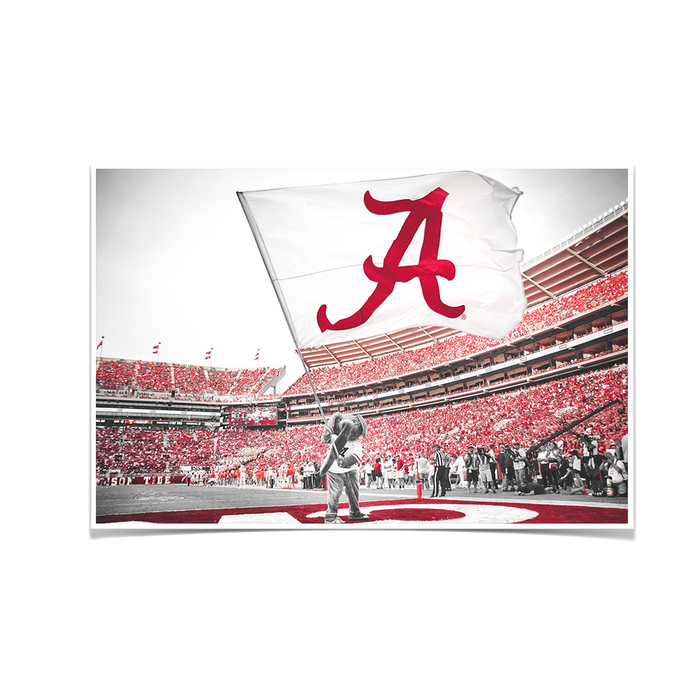 Alabama Crimson Tide - Big Al Flag - College Wall Art #Poster