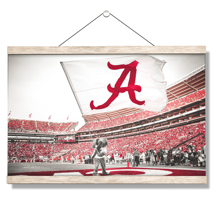 Alabama Crimson Tide - Big Al Flag - College Wall Art #Hanging Canvas