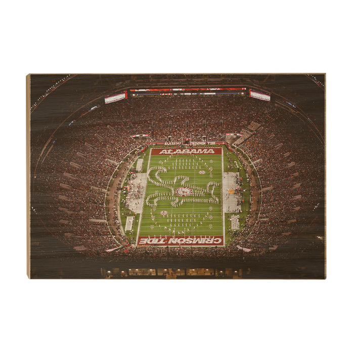 Alabama Crimson Tide - Bryant-Denny Alabama Crimson Tide Aerial - College Wall Art #Wood