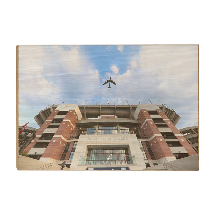 Alabama Crimson Tide - Bryant-Denny Flyover - College Wall Art #Wood