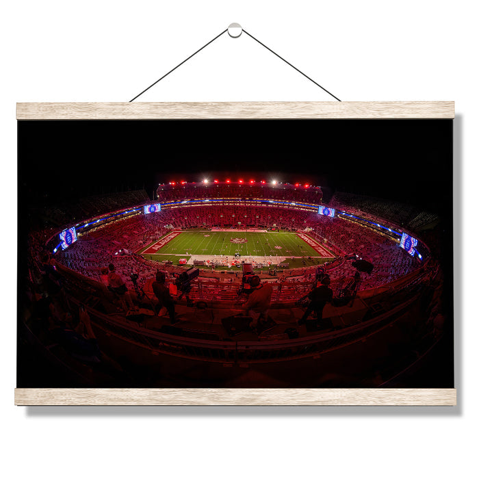 Alabama Crimson Tide - Crimson Lights Fish Eye - College Wall Art #Hanging Canvas