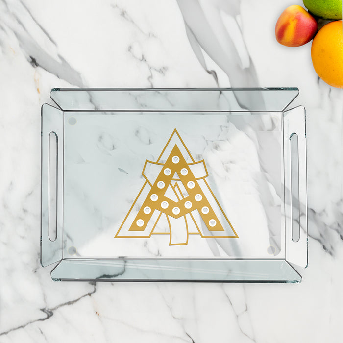 Alpha Gamma Delta - Alpha Gamma Delta Gold Badge Decorative Serving Tray