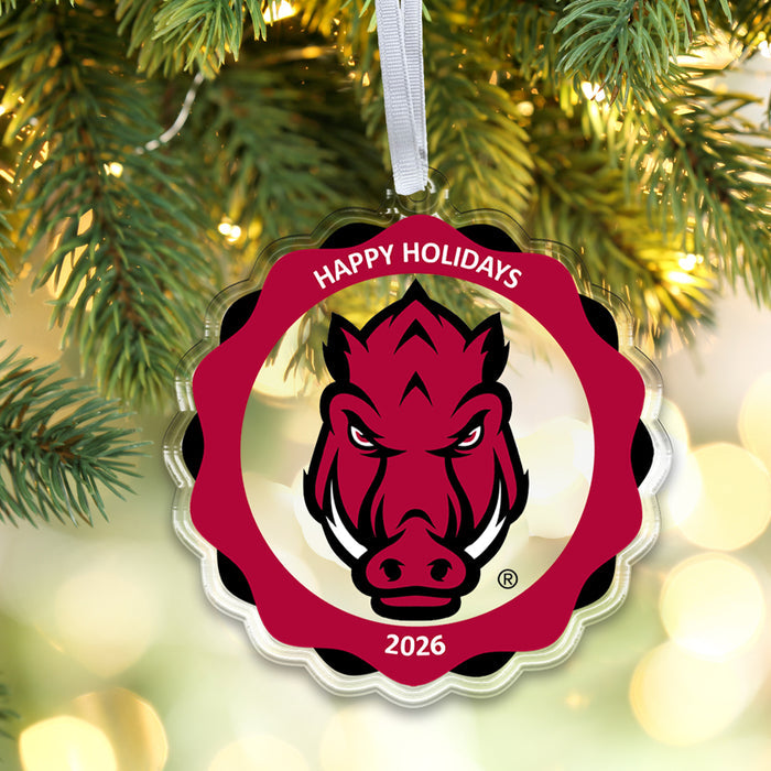 Arkansas Razorbacks - Arkansas Razorbacks Happy Holidays 2026 Ornament