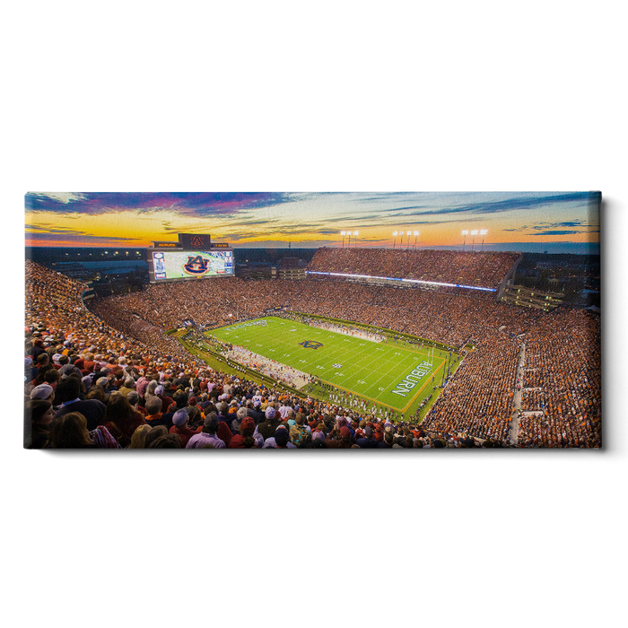 Auburn Tigers - Jordan-Hare Stadium Sunset Panoramic - College Wall Art#Canvas