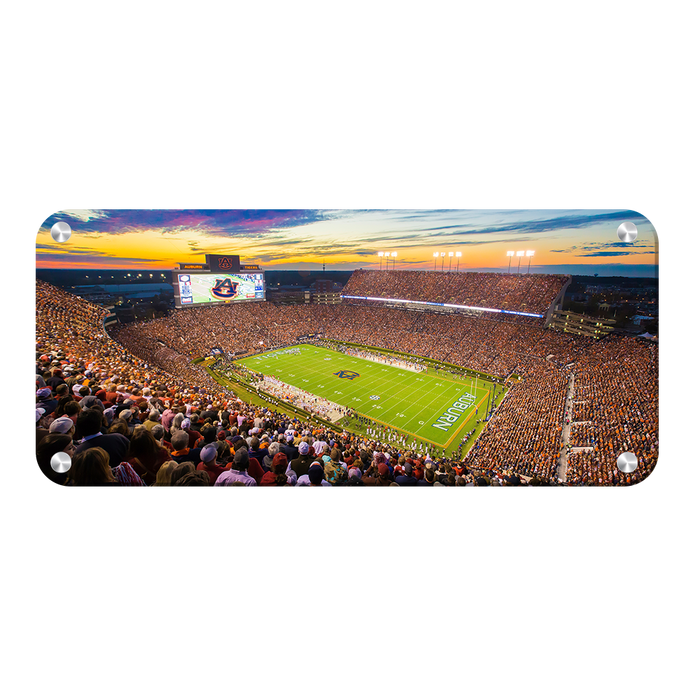 Auburn Tigers - Jordan-Hare Stadium Sunset Panoramic - College Wall Art#Metal