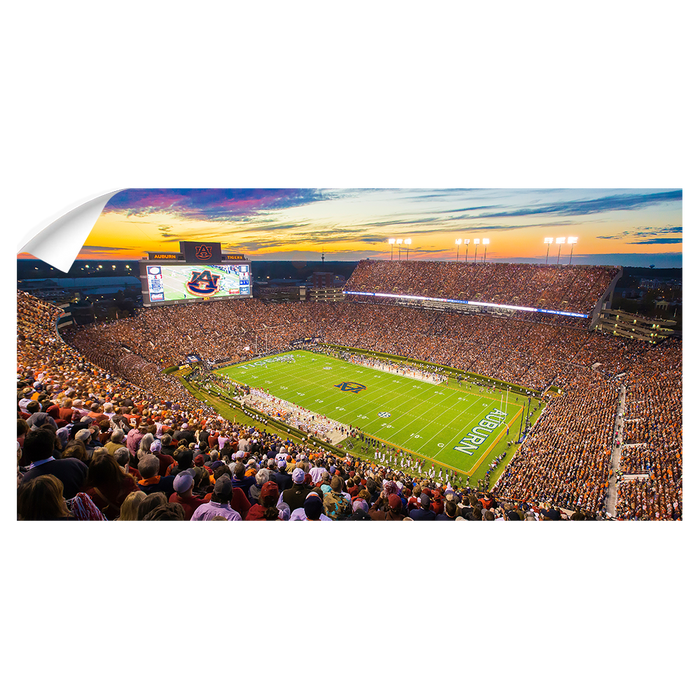 Auburn Tigers - Jordan-Hare Stadium Sunset Panoramic - College Wall Art#Wall Decal