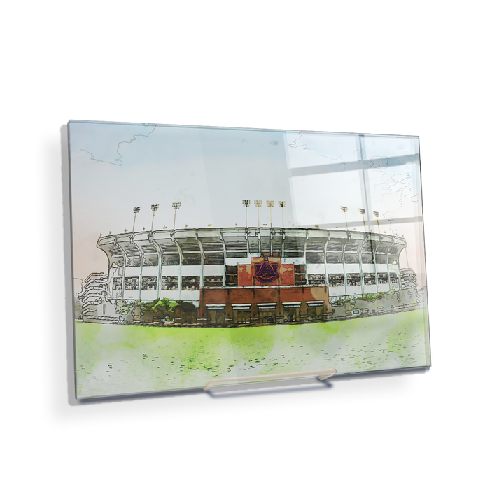 Auburn Tigers - Jordan-Hare Stadium Watercolor - College Wall Art #Acrylic Mini