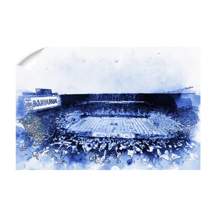Auburn Tigers - Auburn Blue Watercolor - College Wall Art #Wall Decal