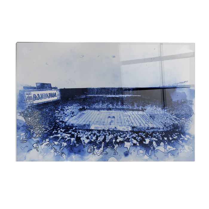 Auburn Tigers - Auburn Blue Watercolor - College Wall Art #Acrylic