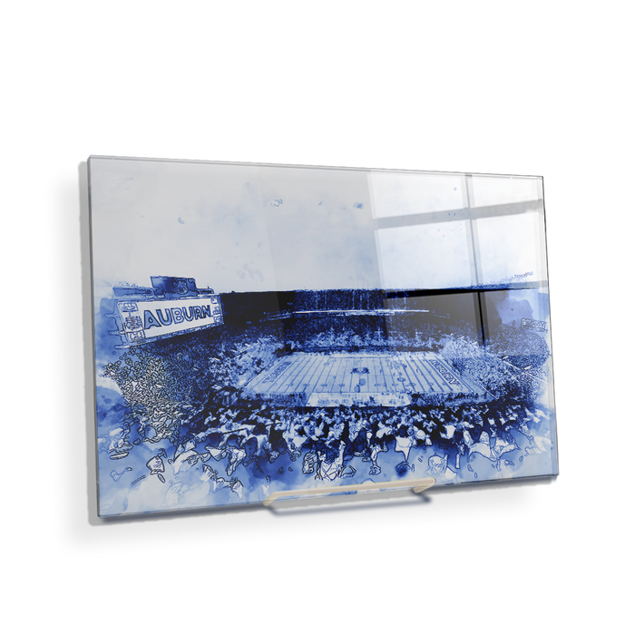 Auburn Tigers - Auburn Blue Watercolor - College Wall Art #Acrylic Mini