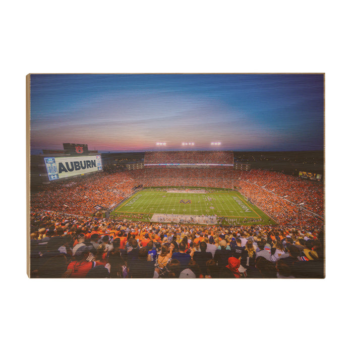 Auburn Tigers - Auburn Sunset over Jordan Hare Stadium - College Wall Art #Wood
