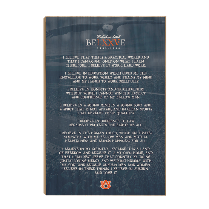 Auburn Tigers - Auburn Creed - College Wall Art#Wood