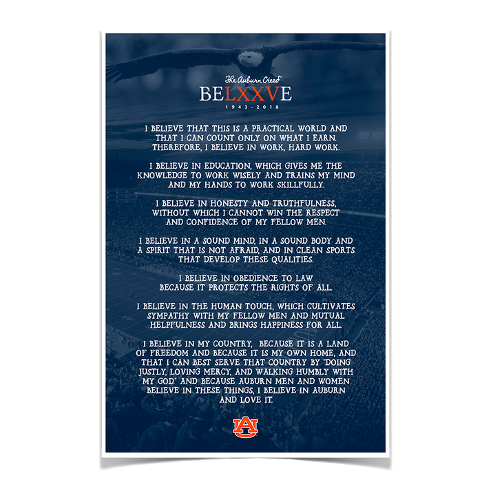 Auburn Tigers - Auburn Creed - College Wall Art #Poster