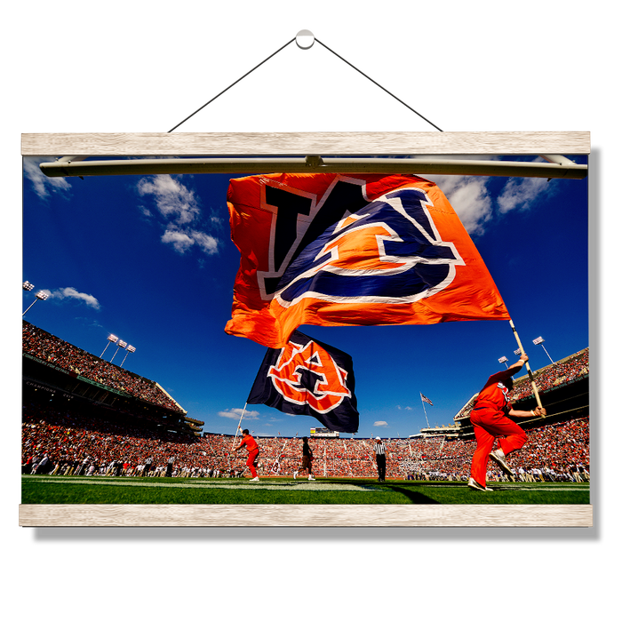 Auburn Tigers - Cheer Flags - College Wall Art#Hanging Canvas