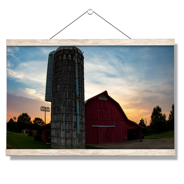 Auburn Tigers - Lowder Barn Sunset - College Wall Art #Hanging Canvas