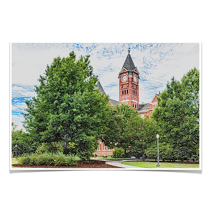 Auburn Tigers - Samford Hall Sketch - College Wall Art#Poster