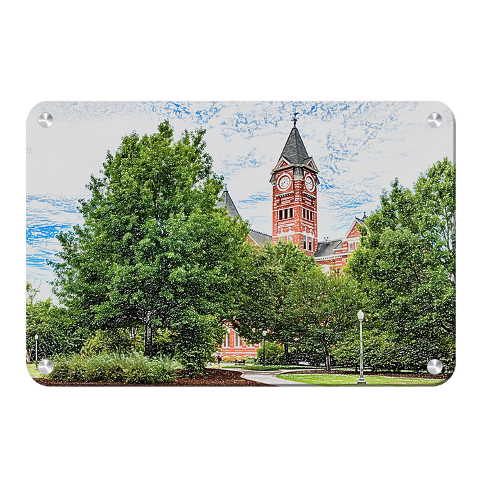 Auburn Tigers - Samford Hall Sketch - College Wall Art#Metal