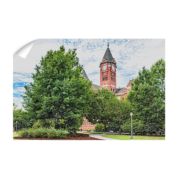 Auburn Tigers - Samford Hall Sketch - College Wall Art#Wall Decal