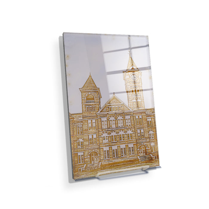 Auburn Tigers - Samford Hall Vintage Sketch - College Wall Art #Acrylic Mini