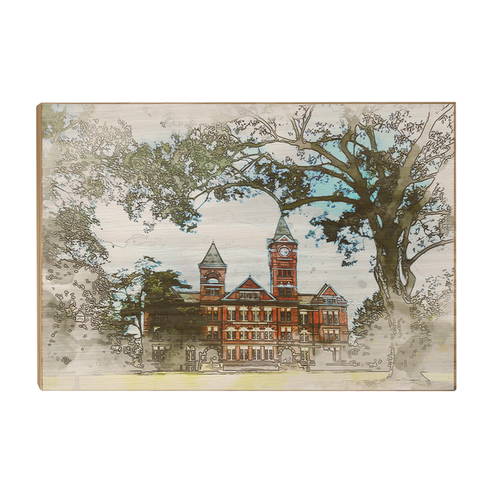 Auburn Tigers - Samford Watercolor -College Wall Art #Wood