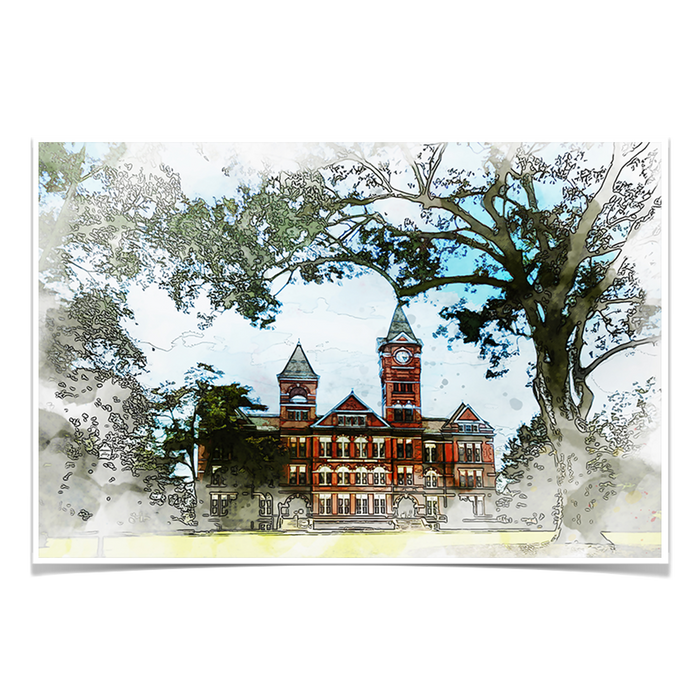 Auburn Tigers - Samford Watercolor -College Wall Art #Poster