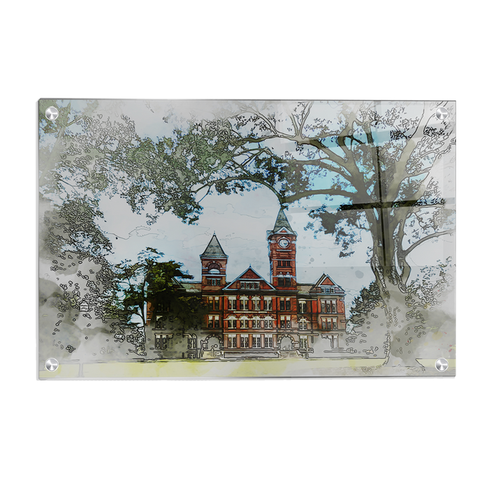 Auburn Tigers - Samford Watercolor -College Wall Art #Acrylic