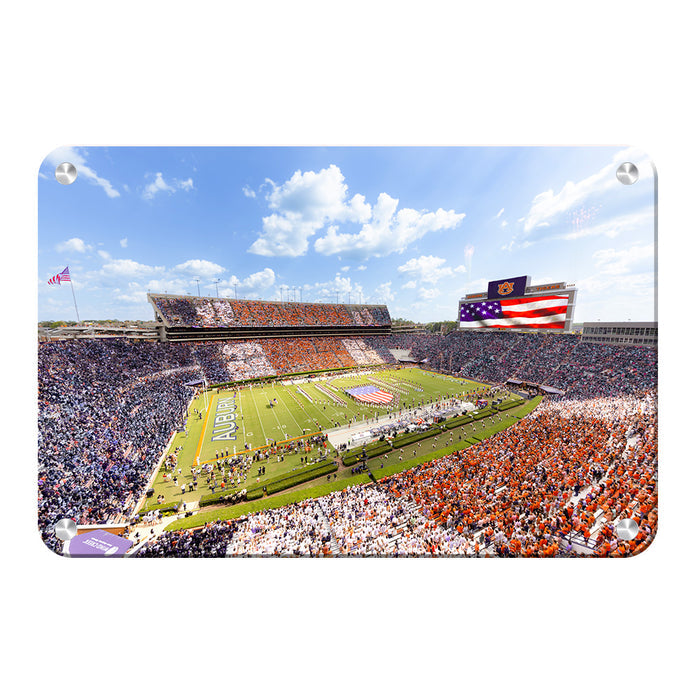 Auburn Tigers - Stars and Stripes in Jordan Hare Stadium - College Wall Art #Metal