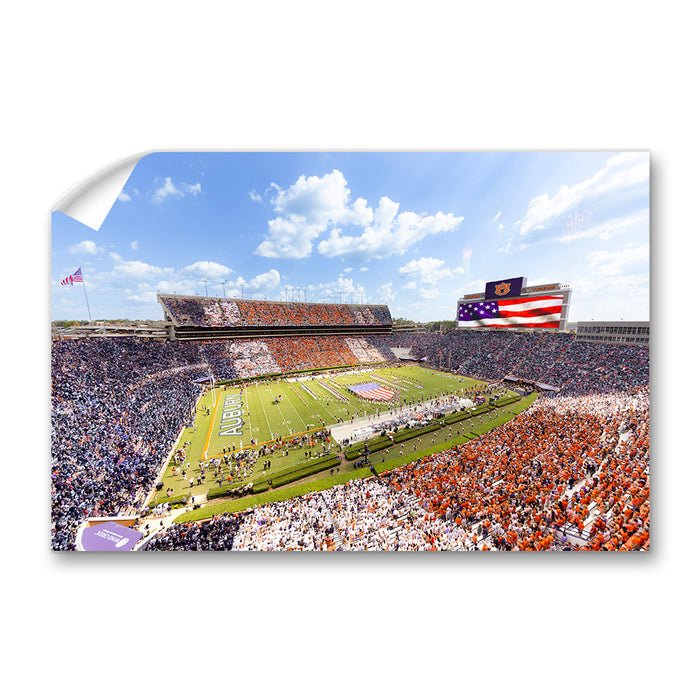 Auburn Tigers - Stars and Stripes in Jordan Hare Stadium - College Wall Art #Wall Decal