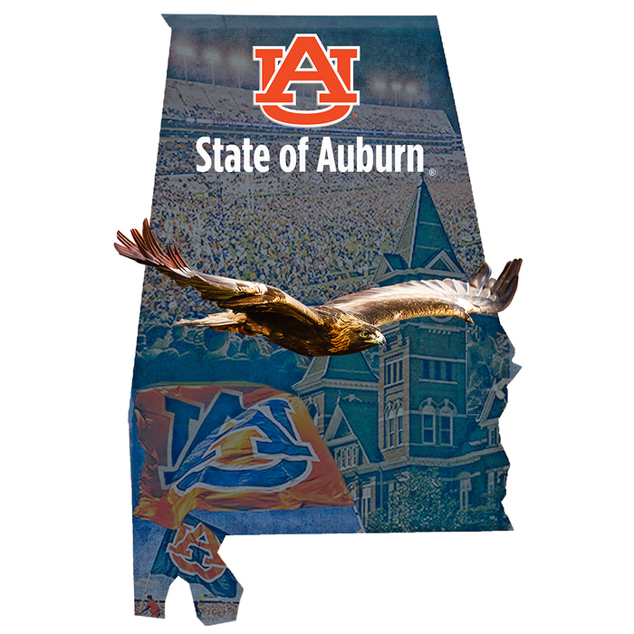 Auburn Tigers - State of Auburn 2 Layers Dimensional Wall Art - College Wall Art#Dimensional