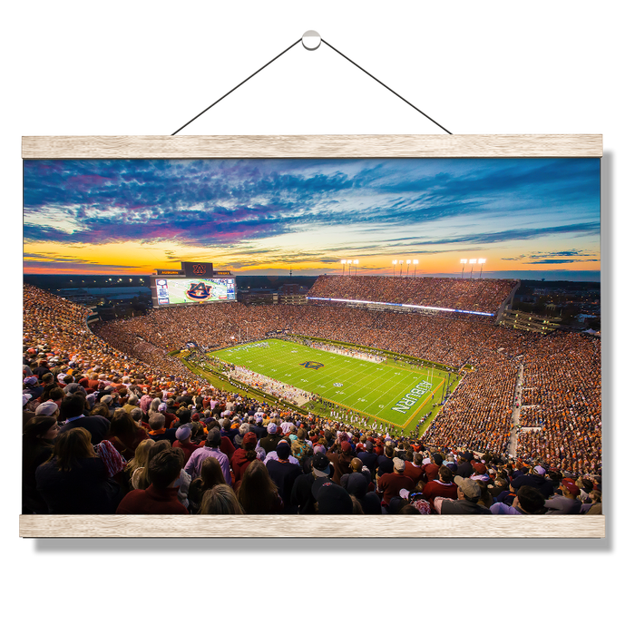 Auburn Tigers - Sunset over Jordan-Hare Stadium - College Wall Art#Hanging Canvas