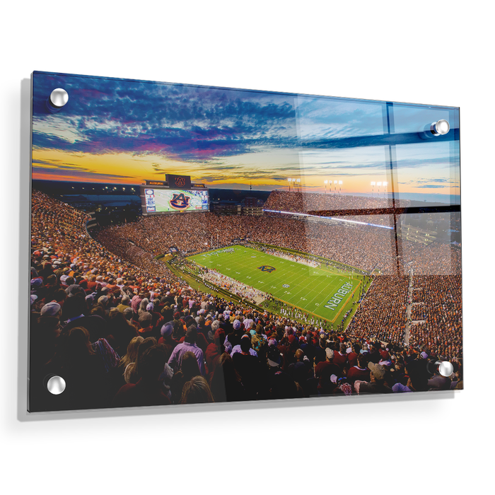 Auburn Tigers - Sunset over Jordan-Hare Stadium - College Wall Art#Acrylic