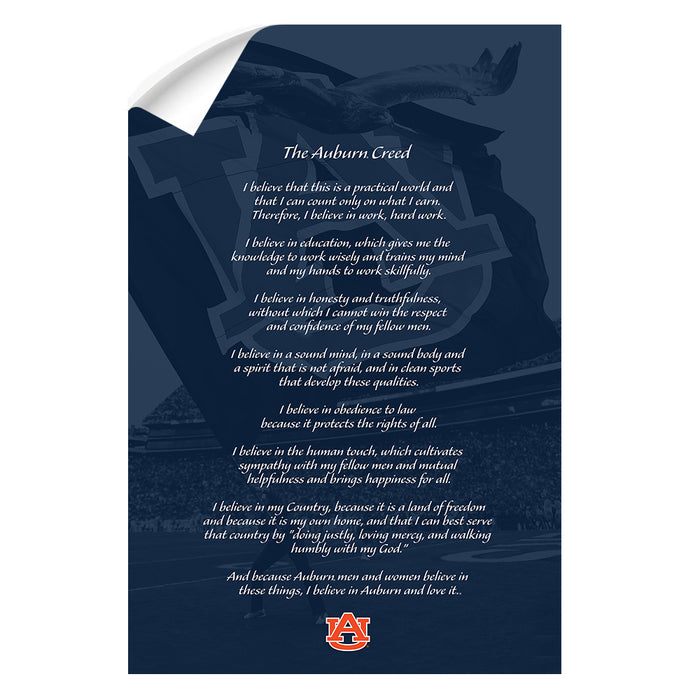 Auburn Tigers - The Auburn Creed over Jordan Hare Stadium v.2 - College Wall Art #Wall Decal