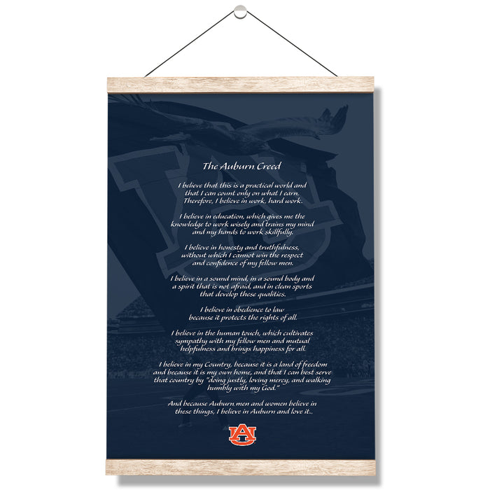 Auburn Tigers - The Auburn Creed over Jordan Hare Stadium v.2 - College Wall Art #Hanging Canvas