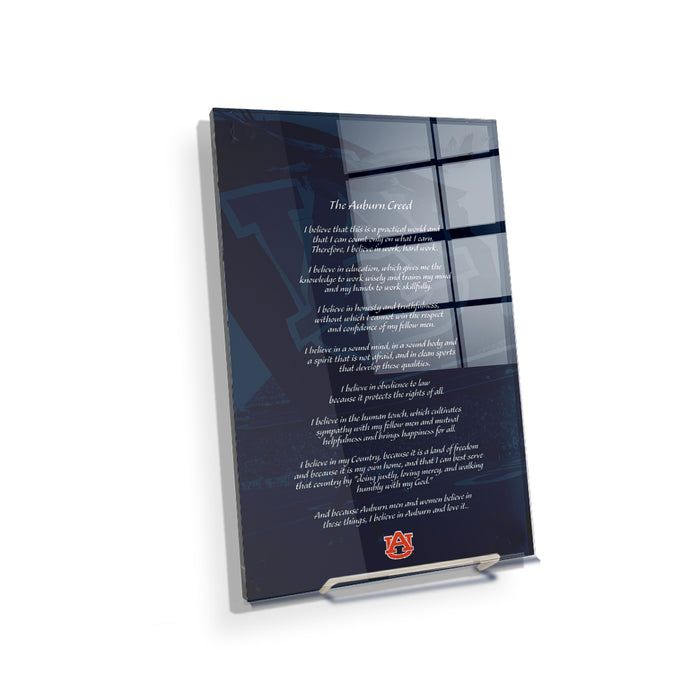 Auburn Tigers - The Auburn Creed over Jordan Hare Stadium v.2 - College Wall Art #Acrylic Mini