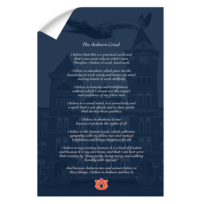 Auburn Tigers - The Auburn Creed over Samford - College Wall Art #Wall Decal