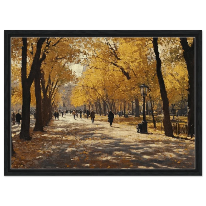 Autumn Park with Strolling Figures A vast park - Shop Ai Art WebShop - Digital Art online Store