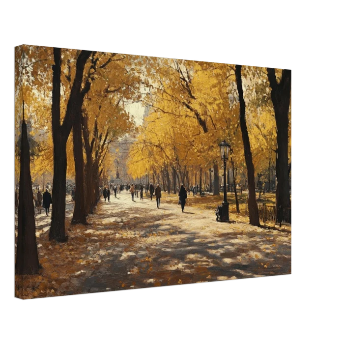 Autumn Park with Strolling Figures A vast park - Shop Ai Art WebShop - Digital Art online Store