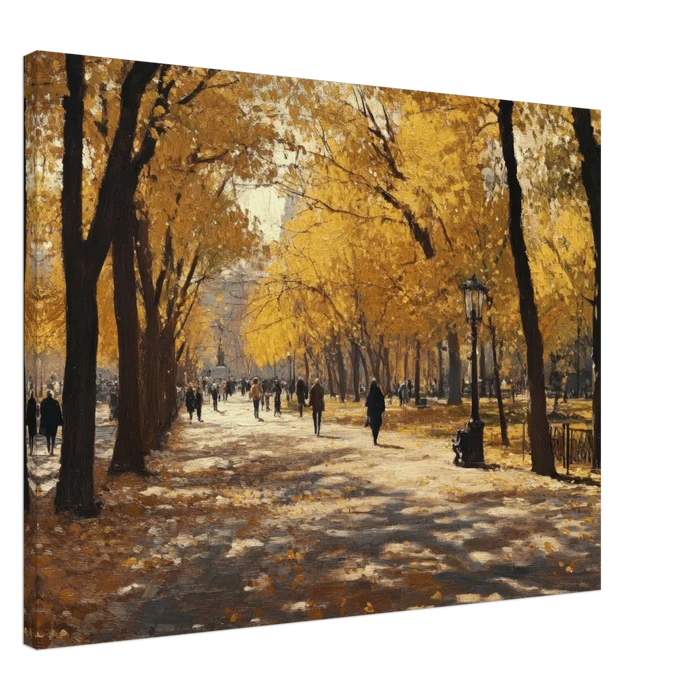 Autumn Park with Strolling Figures A vast park - Shop Ai Art WebShop - Digital Art online Store