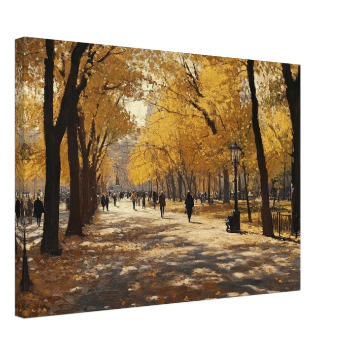 Autumn Park with Strolling Figures A vast park - Shop Ai Art WebShop - Digital Art online Store