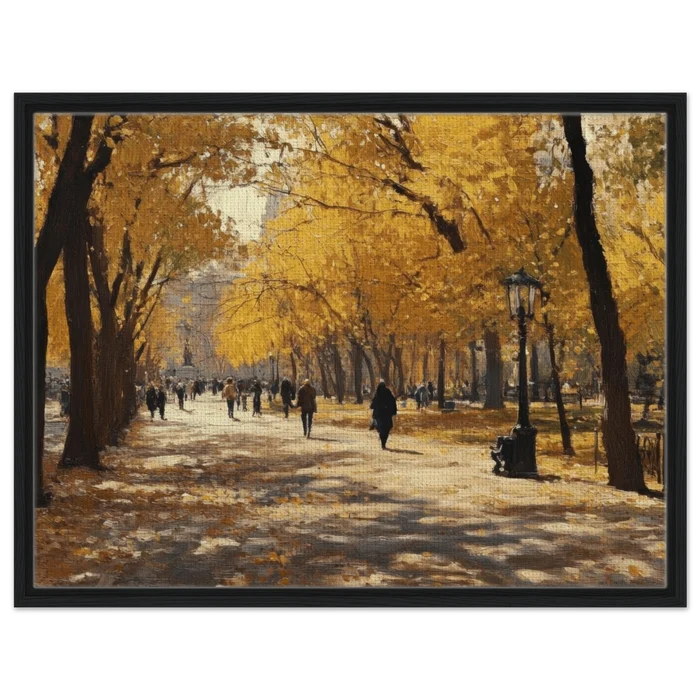 Autumn Park with Strolling Figures A vast park - Shop Ai Art WebShop - Digital Art online Store