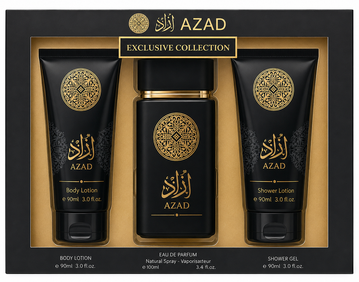 Azad Black Men's 3-Piece Perfume Gift Set by Fragrance Couture