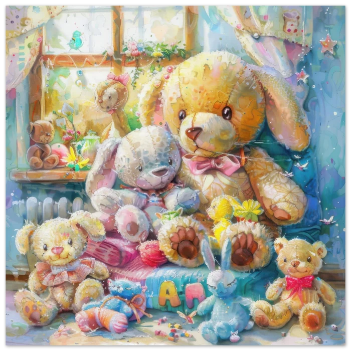 Children Kids Room Art Cozy Cuddle Bears - Shop Ai Art WebShop - Digital Art online Store
