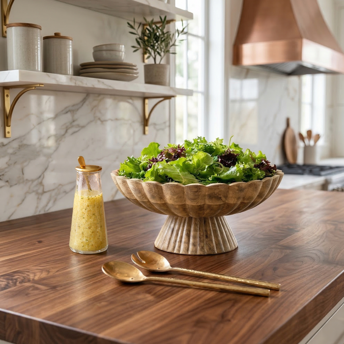 Fluted Bowl & Salad Server Set