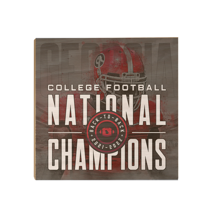 Georgia Bulldogs - Back-to-Back National Champions - College Wall Art #Wood