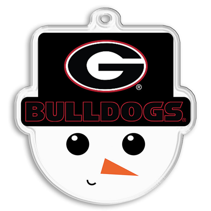 Georgia Bulldogs - Georgia Snowman Head Ornament