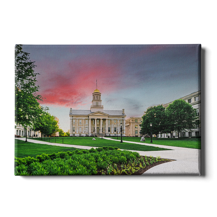 Iowa Hawkeyes - Campus Sunset Painting - College Wall Art #Canvas