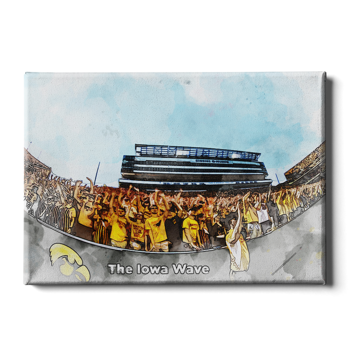 Iowa Hawkeyes - Iowa Wave Watercolor - College wall art #Canvas