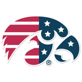 Iowa Hawkeyes - Tigerhawk Stars and Stripes Single Layer Dimensional