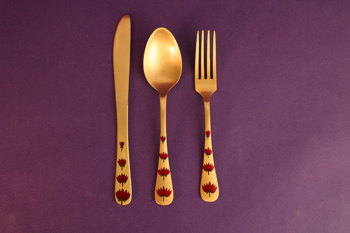 Kalamkari Pital Cutlery Set of 2
