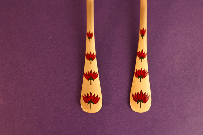 Kalamkari Pital Cutlery Set of 2